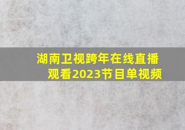 湖南卫视跨年在线直播观看2023节目单视频