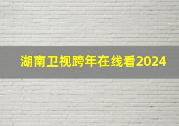 湖南卫视跨年在线看2024