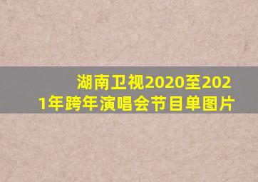 湖南卫视2020至2021年跨年演唱会节目单图片