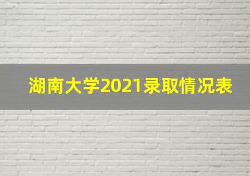 湖南大学2021录取情况表