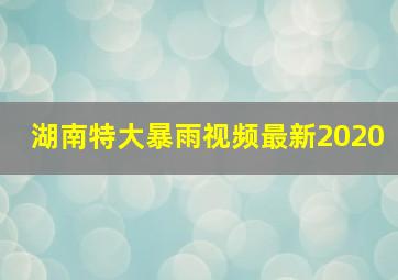 湖南特大暴雨视频最新2020