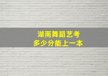 湖南舞蹈艺考多少分能上一本