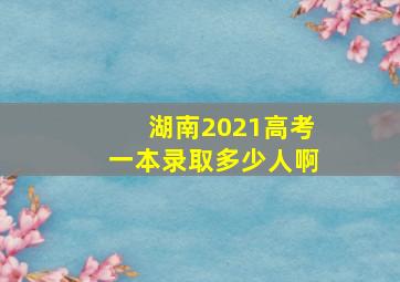 湖南2021高考一本录取多少人啊