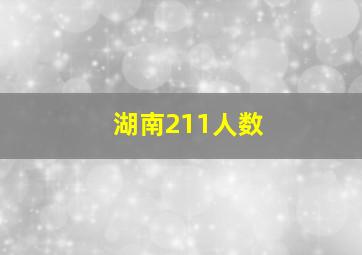 湖南211人数