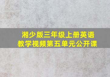 湘少版三年级上册英语教学视频第五单元公开课