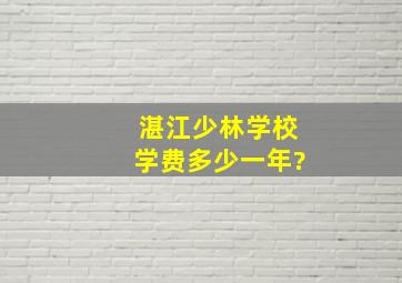 湛江少林学校学费多少一年?