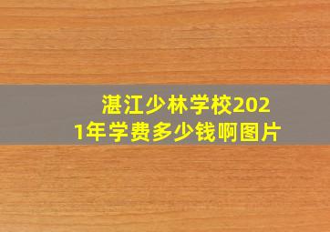 湛江少林学校2021年学费多少钱啊图片