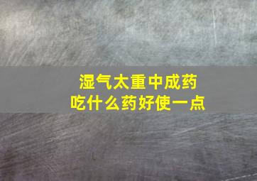 湿气太重中成药吃什么药好使一点