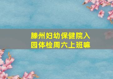 滕州妇幼保健院入园体检周六上班嘛