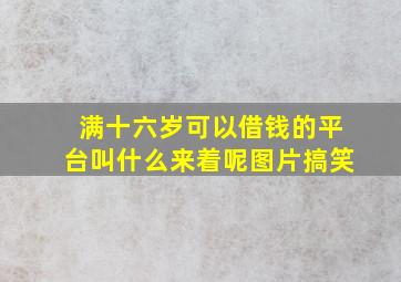 满十六岁可以借钱的平台叫什么来着呢图片搞笑