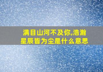 满目山河不及你,浩瀚星辰皆为尘是什么意思