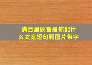 满目星辰皆是你配什么文案短句呢图片带字