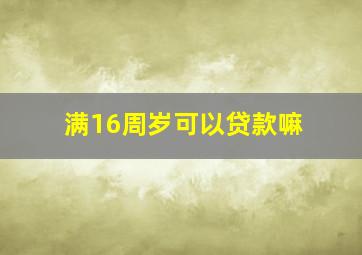 满16周岁可以贷款嘛