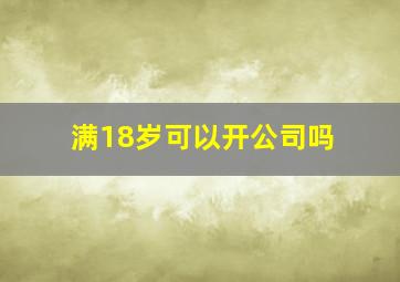 满18岁可以开公司吗