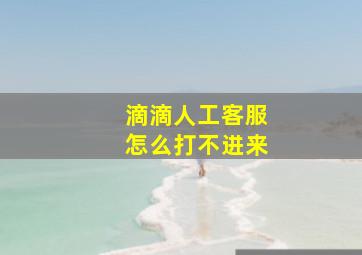 滴滴人工客服怎么打不进来