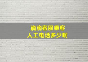 滴滴客服乘客人工电话多少啊