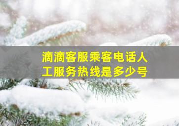 滴滴客服乘客电话人工服务热线是多少号