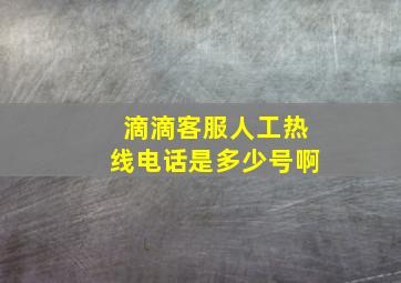 滴滴客服人工热线电话是多少号啊