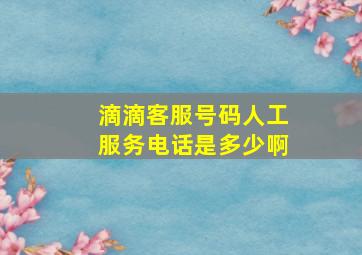 滴滴客服号码人工服务电话是多少啊