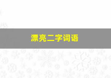 漂亮二字词语