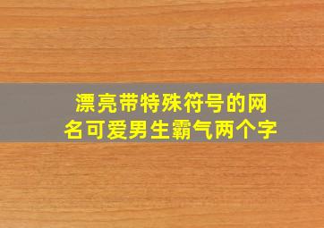 漂亮带特殊符号的网名可爱男生霸气两个字