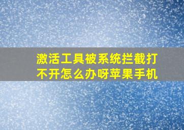 激活工具被系统拦截打不开怎么办呀苹果手机