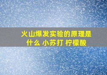 火山爆发实验的原理是什么 小苏打 柠檬酸