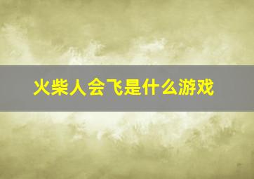 火柴人会飞是什么游戏