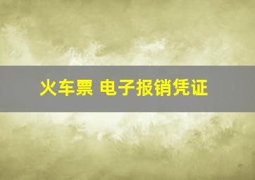 火车票 电子报销凭证