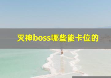 灭神boss哪些能卡位的