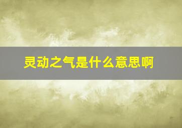 灵动之气是什么意思啊