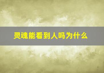 灵魂能看到人吗为什么