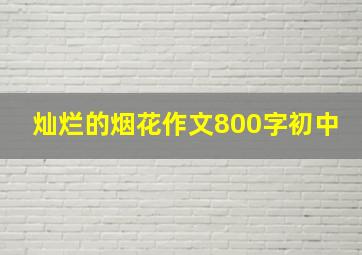 灿烂的烟花作文800字初中