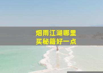 烟雨江湖哪里买秘籍好一点