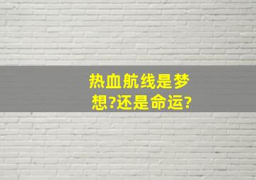 热血航线是梦想?还是命运?