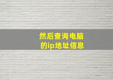 然后查询电脑的ip地址信息