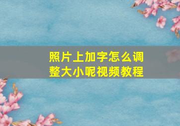 照片上加字怎么调整大小呢视频教程