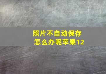 照片不自动保存怎么办呢苹果12