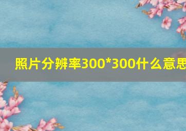 照片分辨率300*300什么意思