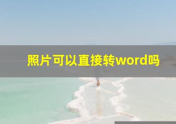 照片可以直接转word吗