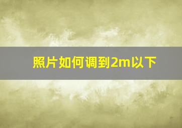 照片如何调到2m以下