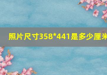 照片尺寸358*441是多少厘米