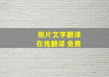 照片文字翻译在线翻译 免费