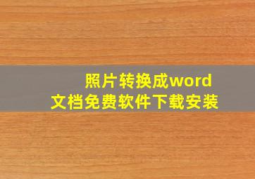 照片转换成word文档免费软件下载安装