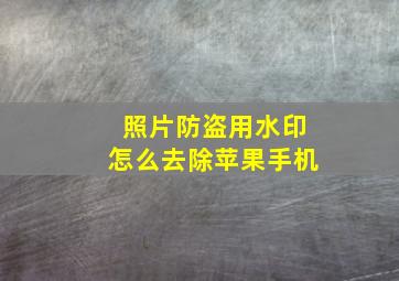 照片防盗用水印怎么去除苹果手机