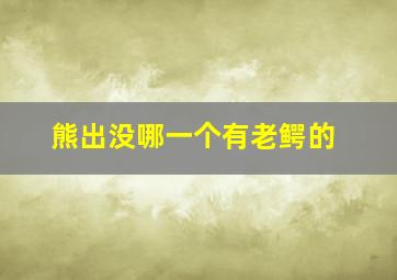 熊出没哪一个有老鳄的