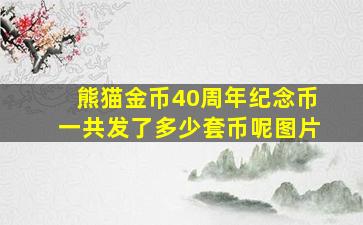 熊猫金币40周年纪念币一共发了多少套币呢图片