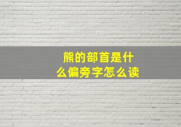 熊的部首是什么偏旁字怎么读