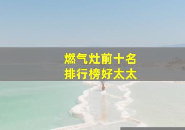 燃气灶前十名排行榜好太太