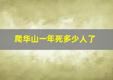 爬华山一年死多少人了